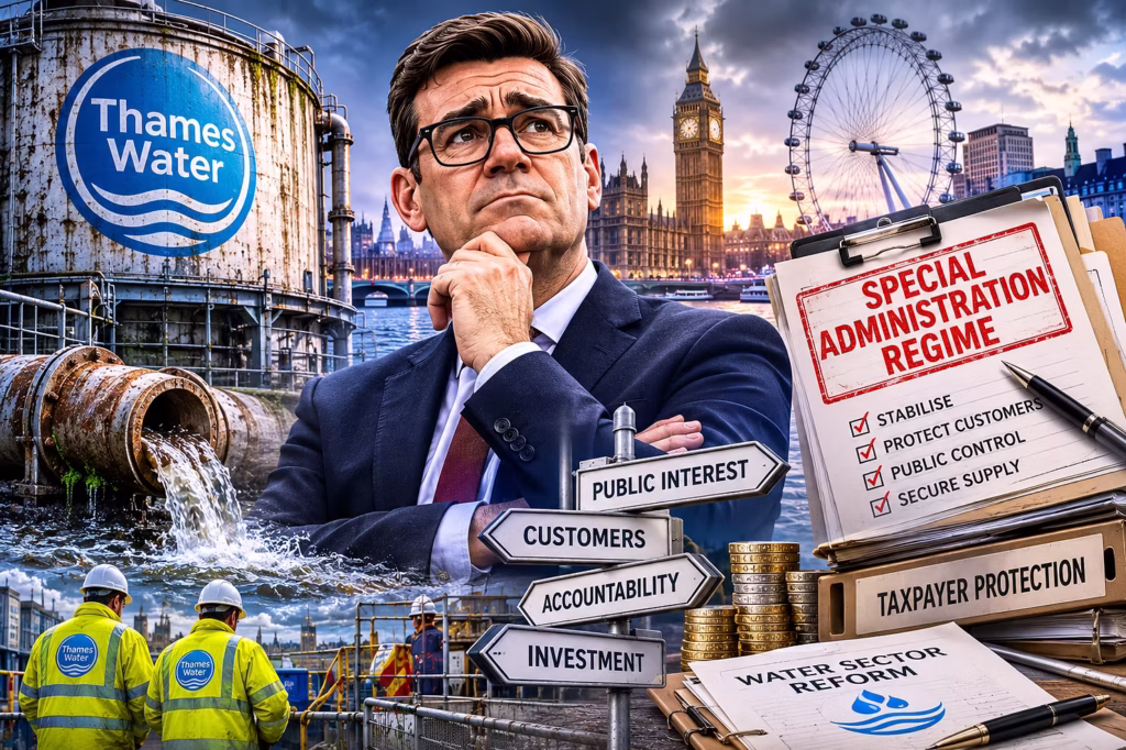 Burnham Weighs Emergency Takeover of Thames Water as PM Prepares to Tighten Public Control